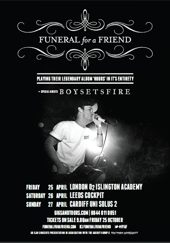 Funeral For A Friend announce trio of ‘Hours’ gigs with Boysetsfire in support